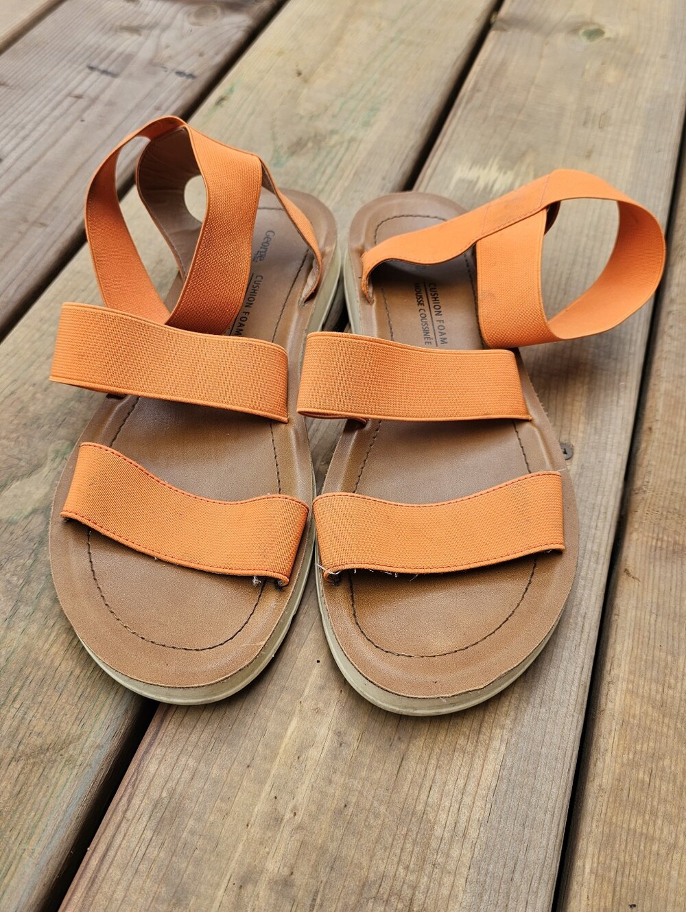 George Orange Elastic Strap Sandals